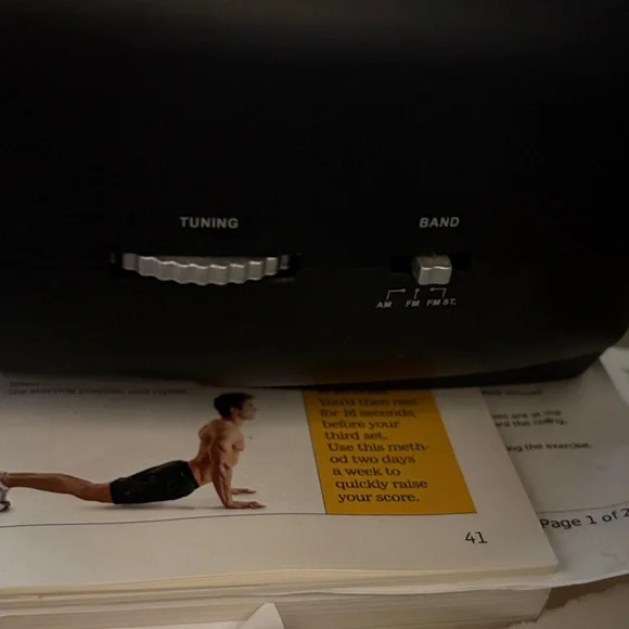 CD player. Black and Silver Radio with Tuning Dial AM FM. - Picture 4 of 5